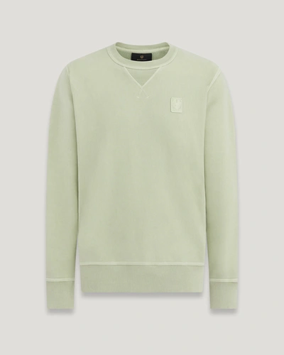 Shop Belstaff Mineral Outliner Rundhals-sweatshirt Für Herren Mineral Dye Jersey In Echo Green