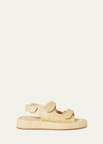 Shop Loeffler Randall Blaise Dual-grip Flatform Sandals In Natural