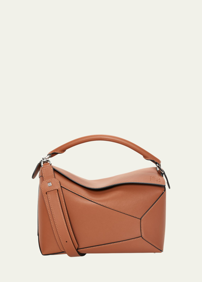 Shop Loewe Puzzle Edge Leather Shoulder Bag In 2530 Tan