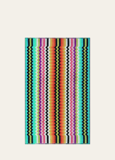 Shop Missoni Buster Bath Towel In Blue Multicolor