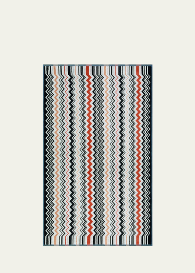 Missoni Bernard Bath Sheet In Nero Multicolor