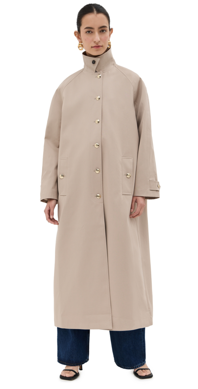 Shop Anine Bing Randy Maxi Trench Coat Taupe