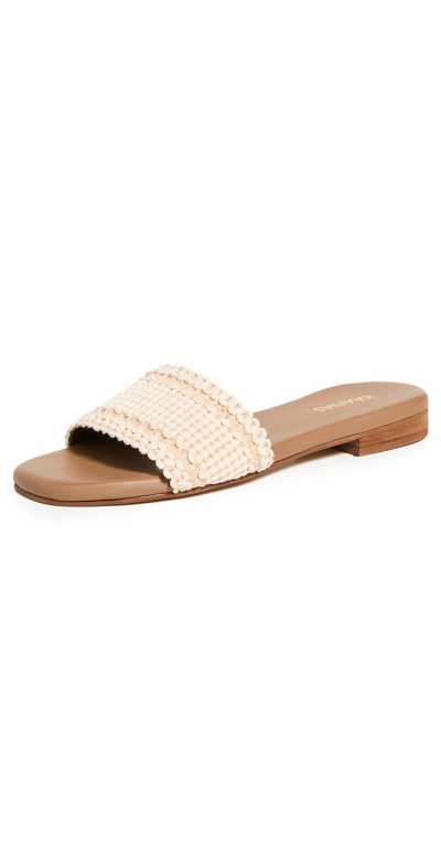 Shop Kaanas Ayla Contrast Strap Slip-on Sandals Beige