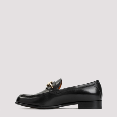 Shop Valentino Garavani  Vlogo Gate Loafers Shoes In Black