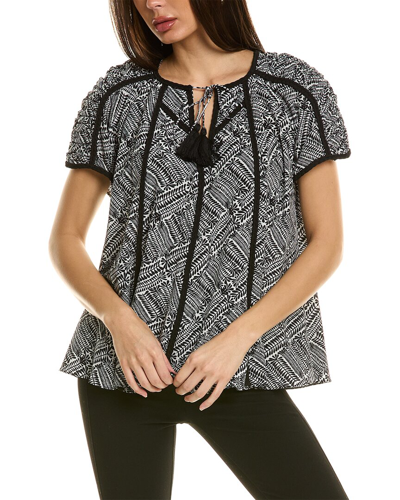 Shop Elie Tahari The Juliana Silk Blouse In Black