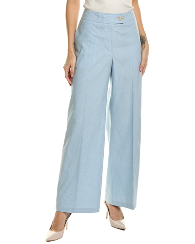 Shop Elie Tahari The Serena Linen-blend Pant In Blue