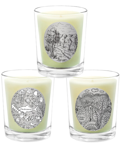 Shop Qualitas Candles 3pc Candle Set - Cinque Terre, Mediterranean, & Verdant Mandarin In White