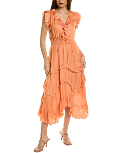 Shop Elie Tahari The Layla Midi Dress In Orange