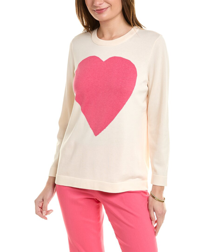 Shop Jones New York Heart Sweater In White