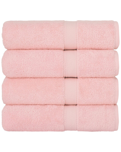 Linum Home Textiles Set Of 4 Turkish Cotton Sinemis Terry Bath Towels