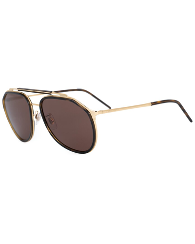 Shop Dolce & Gabbana Men's Dg2277 57mm Sunglasses In Gold