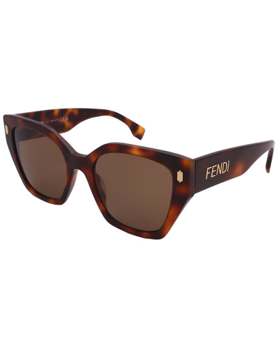 Shop Fendi Women's Fe40070i 54mm Sunglasses In Brown