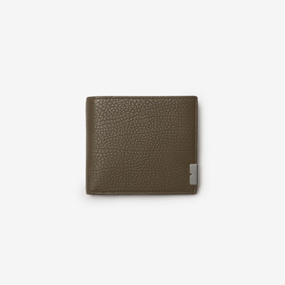 Shop Burberry B Cut Bifold Coin Wallet In Military