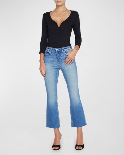 Shop L Agence Kendra High Rise Crop Flare Jeans In Alameda
