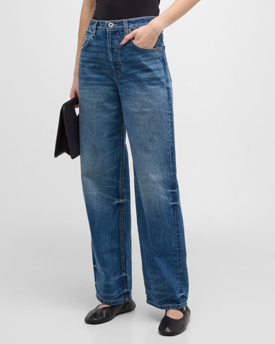 Shop Interior Remy Mid-rise Straight-leg Jeans In Classic