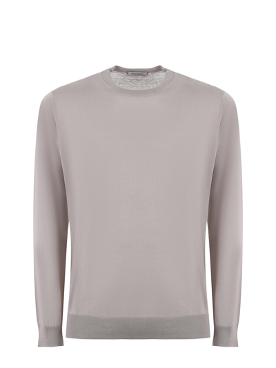 Paolo Pecora Round-neck Long-sleeve Sweater In Gray