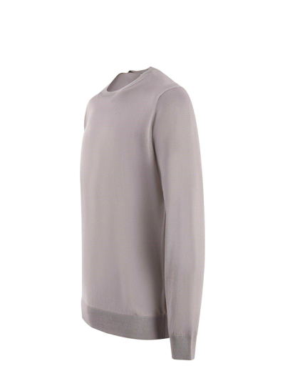 Paolo Pecora Round-neck Long-sleeve Sweater In Gray