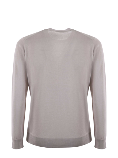 Paolo Pecora Round-neck Long-sleeve Sweater In Gray
