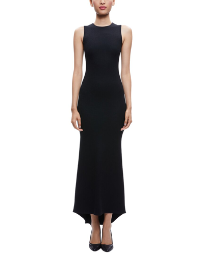 Shop Alice And Olivia Delora Wool Maxi Dress In Black