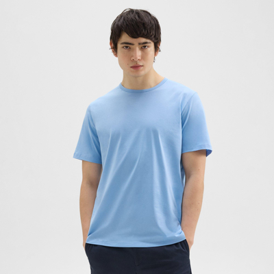 Shop Theory Precise Tee In Luxe Cotton Jersey In Powder Blue