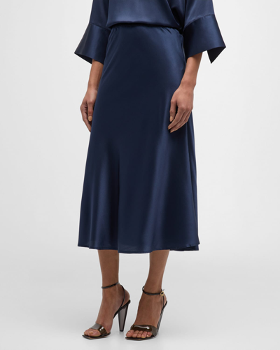 Shop Dea Kudibal Ady Bias-cut Silk Twill Midi Skirt In Optical