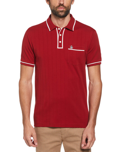Shop Original Penguin Drop Needle Polo Shirt In Red