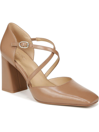 Shop Naturalizer Leesha Womens Leather Strappy Pumps In Beige