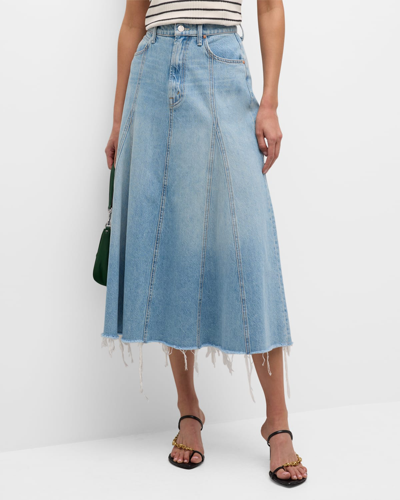 Shop Mother The Full Swing Denim Midi Skirt In Im With The Band