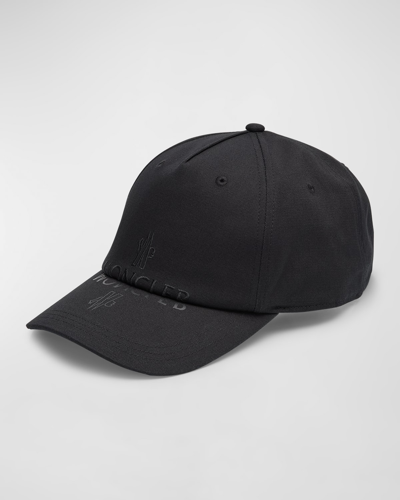 Shop Moncler Men's Embroidered Baseball Cap In Black