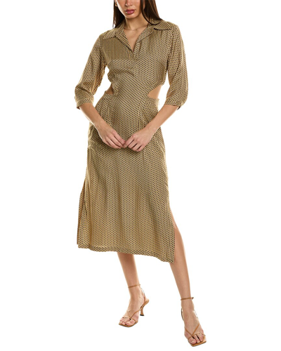 Shop Equipment Louise Silk-blend Dress In Brown