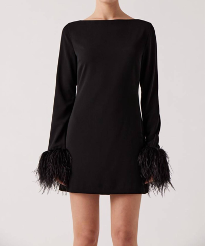 Shop Sophie Rue Arleth Feather Sleeve Mini Dress In Black