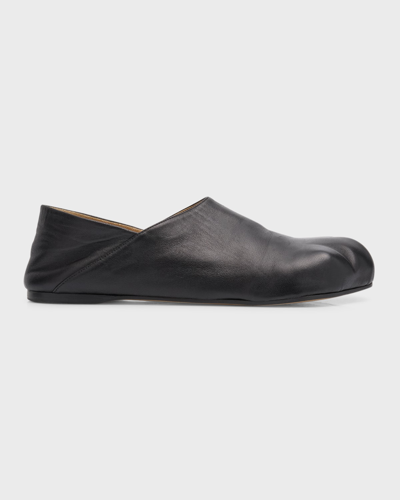 Shop Jw Anderson Men's Paw Leather Slipper Loafers In Black