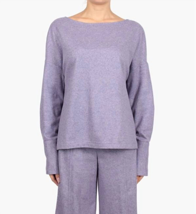 Shop Liviana Conte Boat Neck Cashmere Shirt In Lavender In Purple