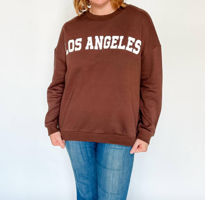 Shop Pretty Garbage Los Angeles Terry Sweatshirt In Brown