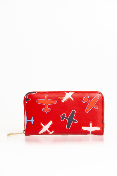 Shop Trussardi Leather Women's Wallet In Red