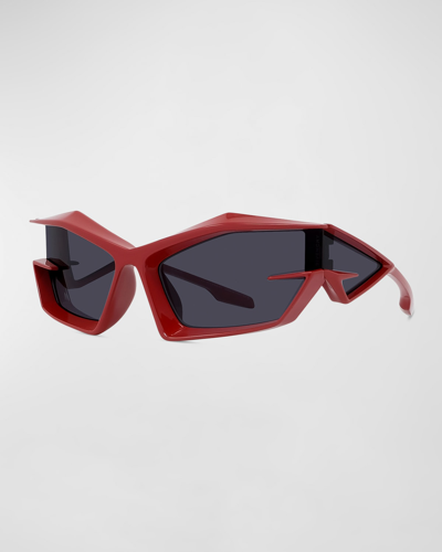 Shop Givenchy Men's Giv Cut Nylon Wrap Sunglasses In Sredsmk