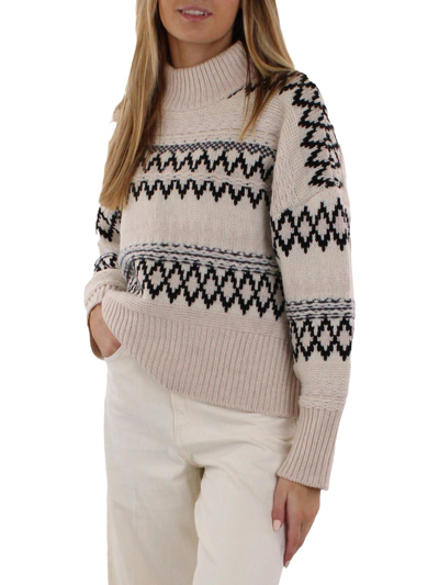 Shop Rag & Bone Willow All Over Fairisle Womens Wool Knit Mock Sweater In Beige