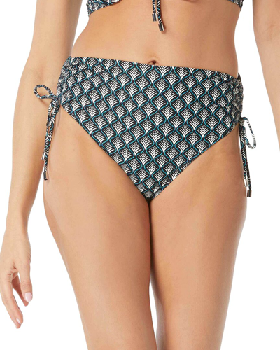 Shop Coco Reef Inspire Shirred High Waist Bikini Bottom In Blue