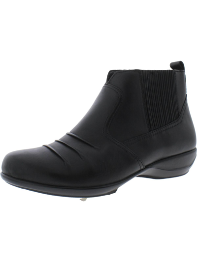 Shop Aetrex Kailey Womens Leather Pintuck Booties In Black