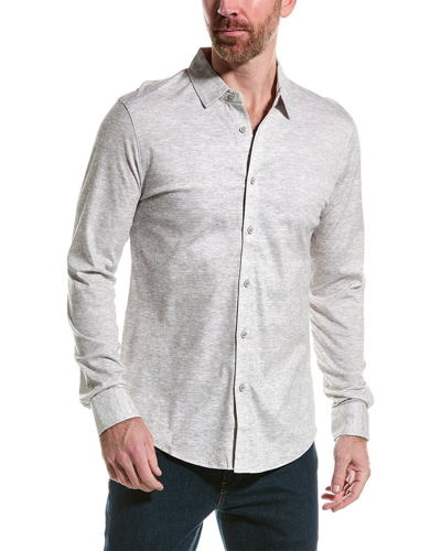 Shop Raffi Space Dye Shirt In Grey