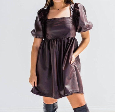 Shop Mittoshop Bet On You Leather Dress In Brown
