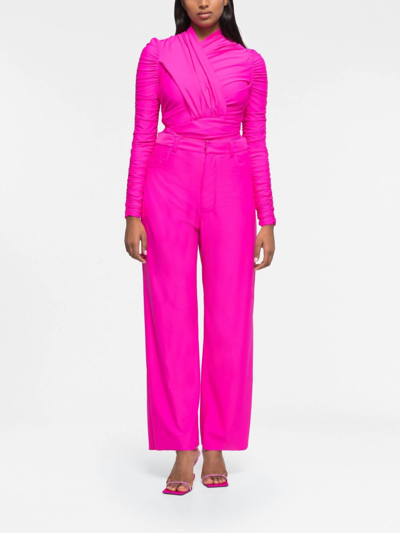 Shop Az Factory Five-pocket Baggy Pants In Fuchsia In Pink