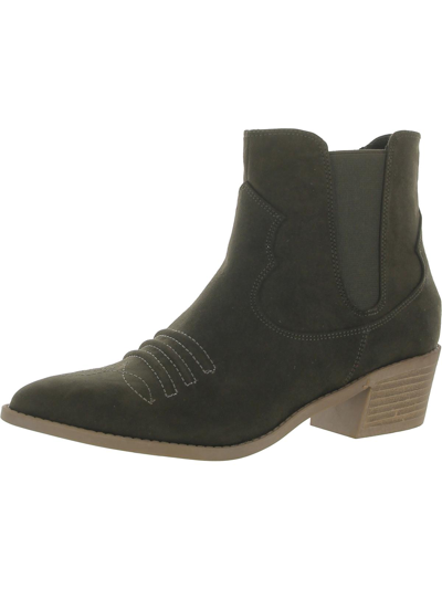 Shop Carlos By Carlos Santana Montana Womens Faux Suede Stacked Cowboy, Western Boots In Green