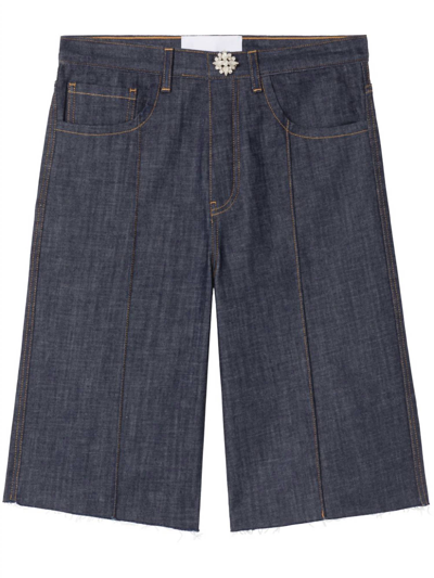 Shop Az Factory Formal Raw-edge Denim Shorts In Multi