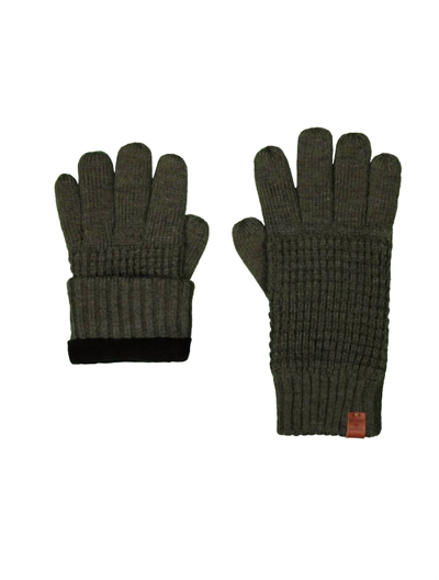 Bickley + Mitchell Wool Waffle Fleece Gloves In Army Twist In Multi