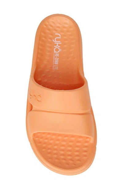 Ryka Restore Womens Slip On Flat Pool Slides In Mock Orange