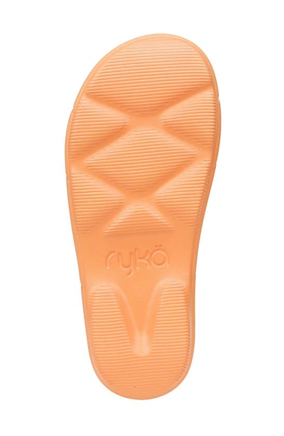Ryka Restore Womens Slip On Flat Pool Slides In Mock Orange