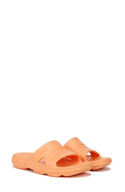 Ryka Restore Womens Slip On Flat Pool Slides In Mock Orange