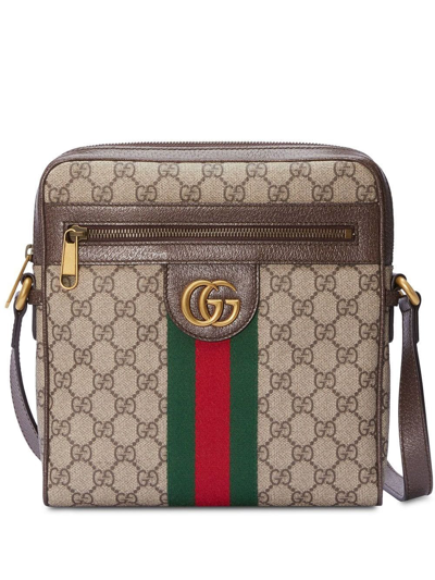 Shop Gucci Ophidia Crossbody Bag In Brown