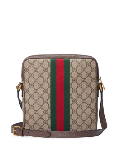 Shop Gucci Ophidia Crossbody Bag In Brown